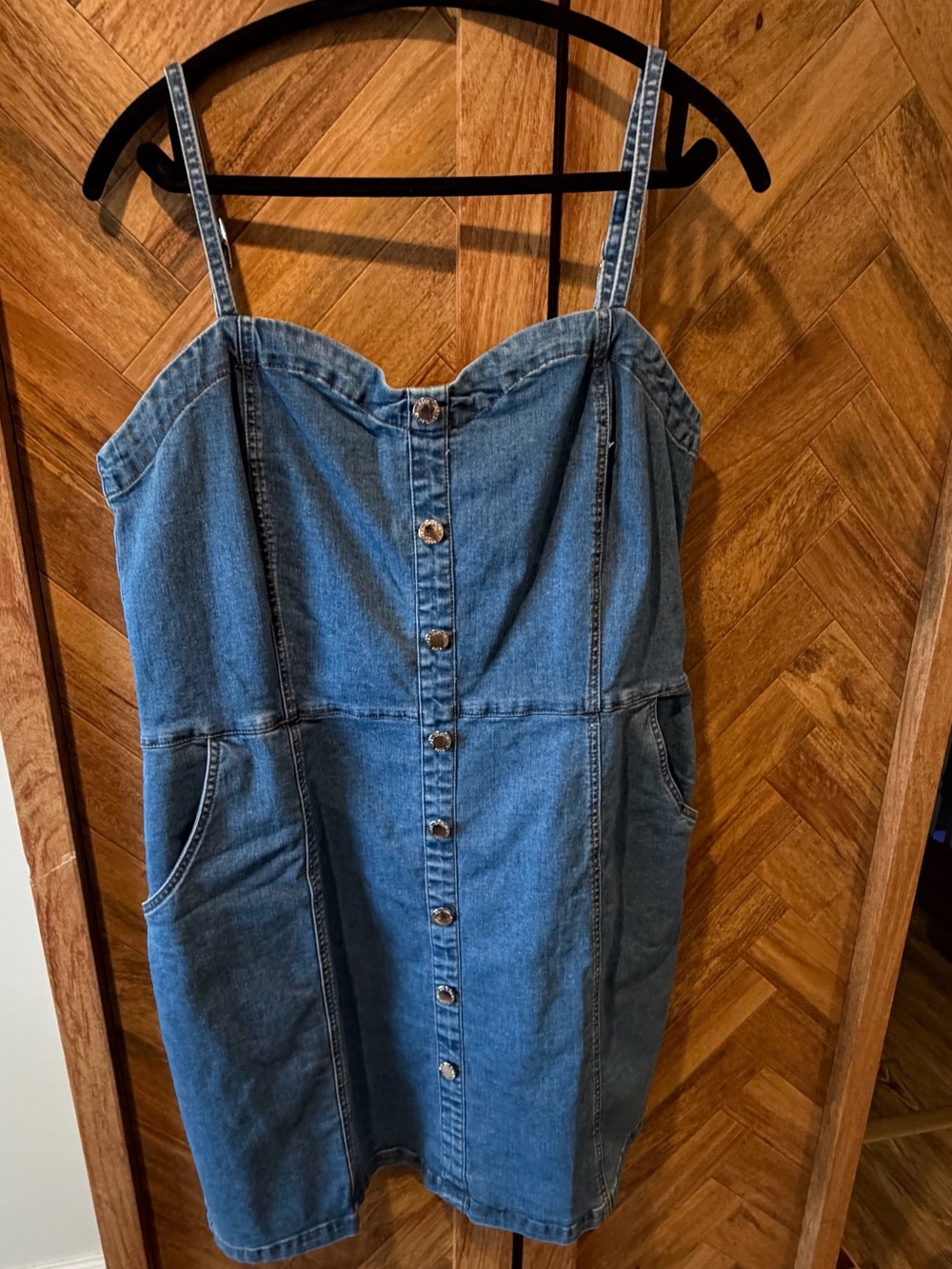 City Chic Light Wash Denim Dress Ashlynn